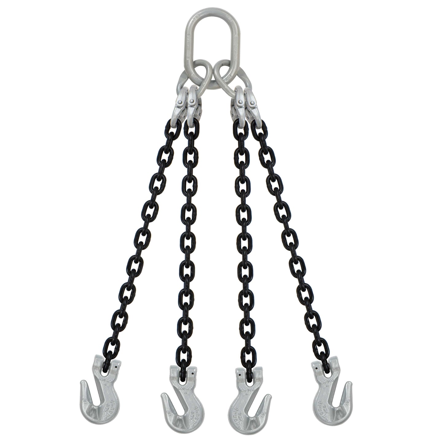 34 inch x 6 foot Crosby 4 Leg Chain Sling w Grab Hooks Grade 100 image 1 of 2