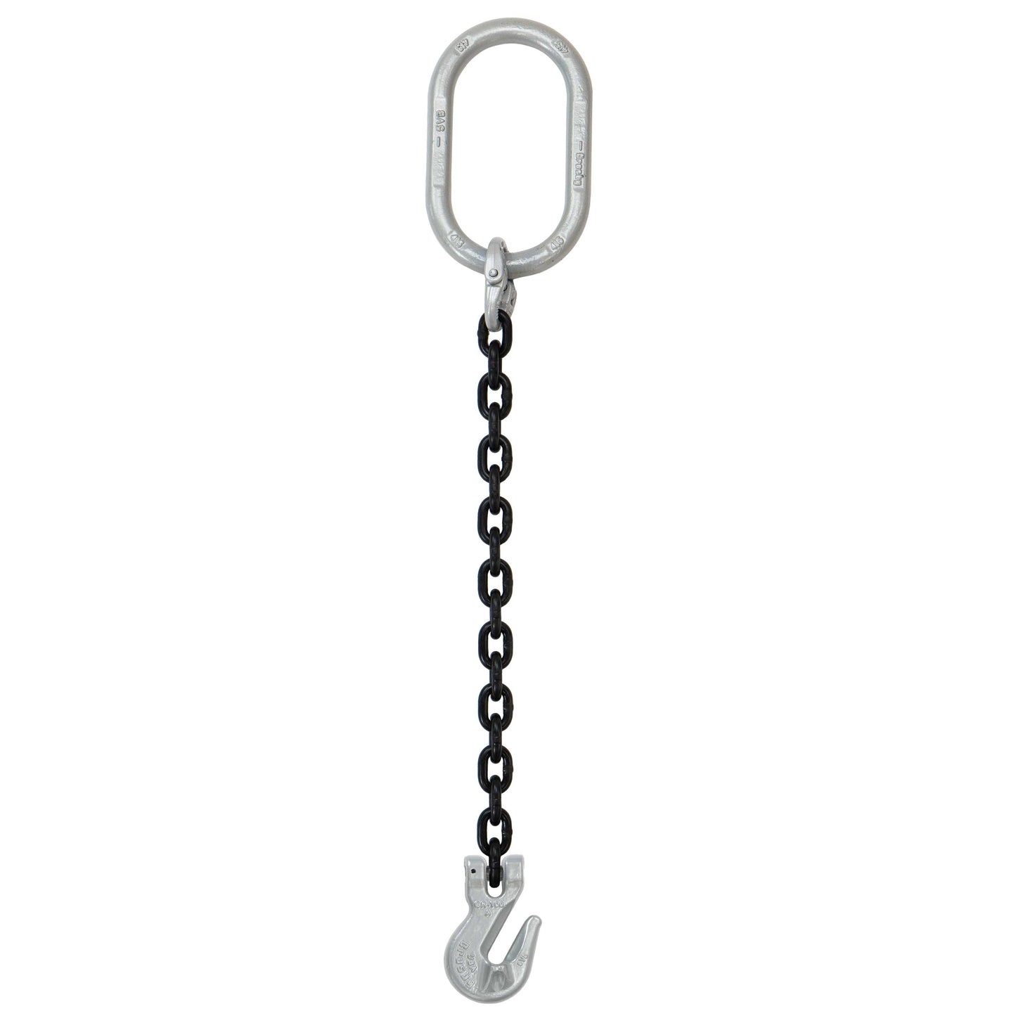34 inch x 5 foot Crosby Single Leg Chain Sling w Grab Hook Grade 100 image 1 of 2