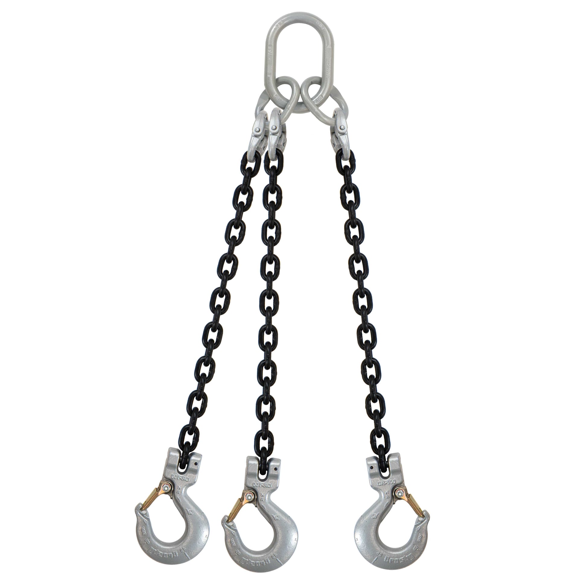 34 inch x 16 foot Crosby 3 Leg Chain Sling w Sling Hooks Grade 100 image 1 of 2