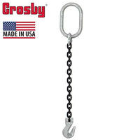 58 inch x 3 foot Domestic Single Leg Chain Sling w Crosby Grab Hook Grade 100 image 2 of 2