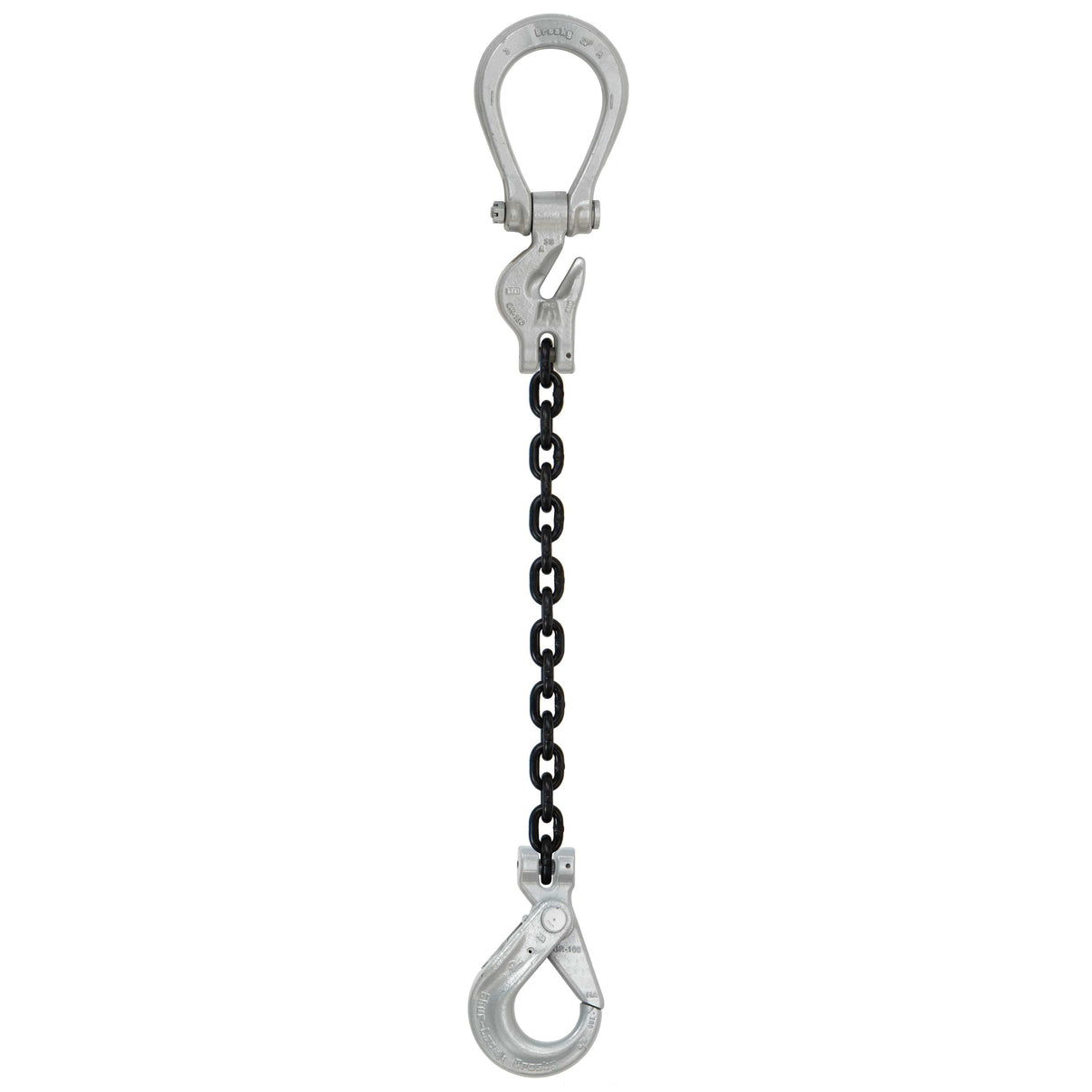 5/8" x 5' Domestic 1 Leg Adjustable Chain Sling w/ Crosby SelfLocking Hook