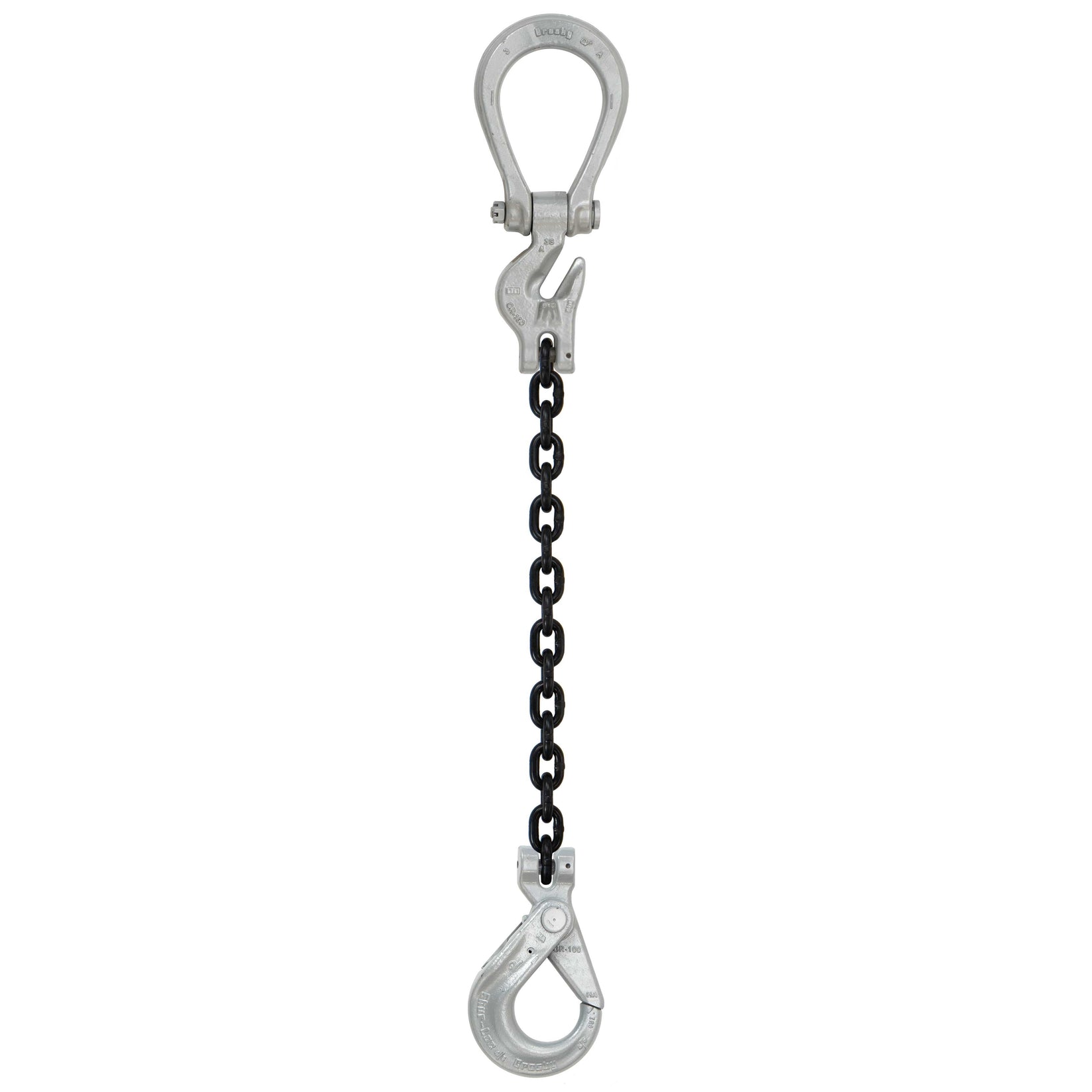 5/8" x 5' Domestic 1 Leg Adjustable Chain Sling w/ Crosby SelfLocking Hook