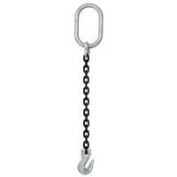 12 inch x 3 foot Domestic Single Leg Chain Sling w Crosby Grab Hook Grade 100 image 1 of 2