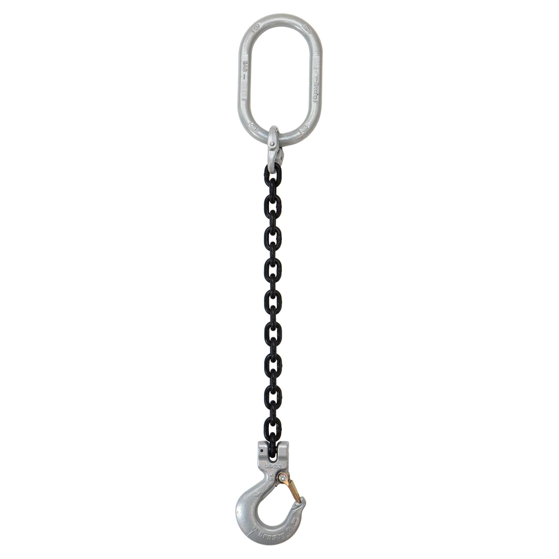 9/32" x 10' - Domestic Single Leg Chain Sling w/ Crosby Sling Hook - Grade 100