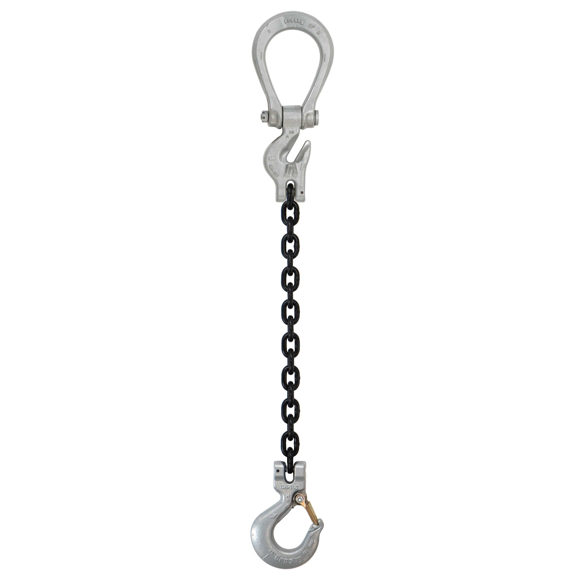 932 inch x 15 foot Domestic Adjustable Single Leg Chain Sling w Crosby Sling Hook Grade 100 image 1 of 2