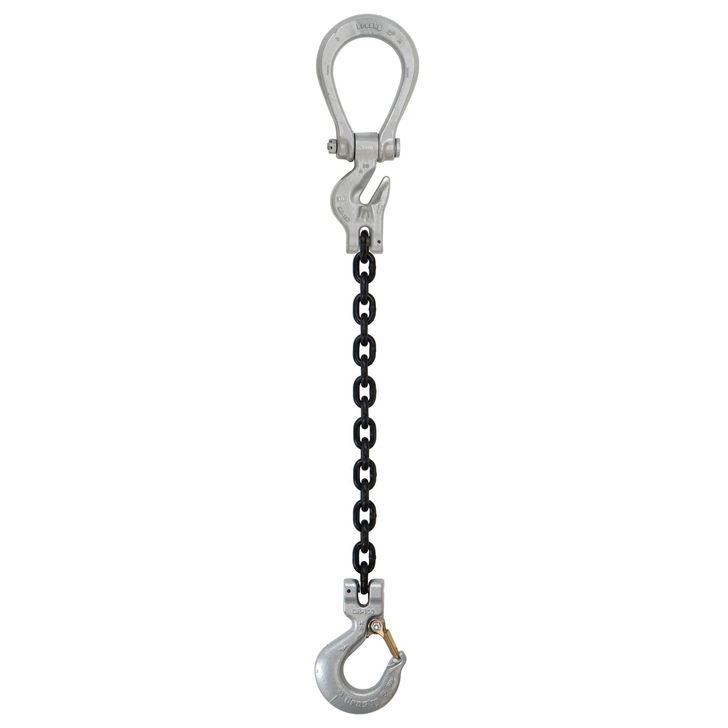 932 inch x 5 foot Domestic Adjustable Single Leg Chain Sling w Crosby Sling Hook Grade 100 image 1 of 2