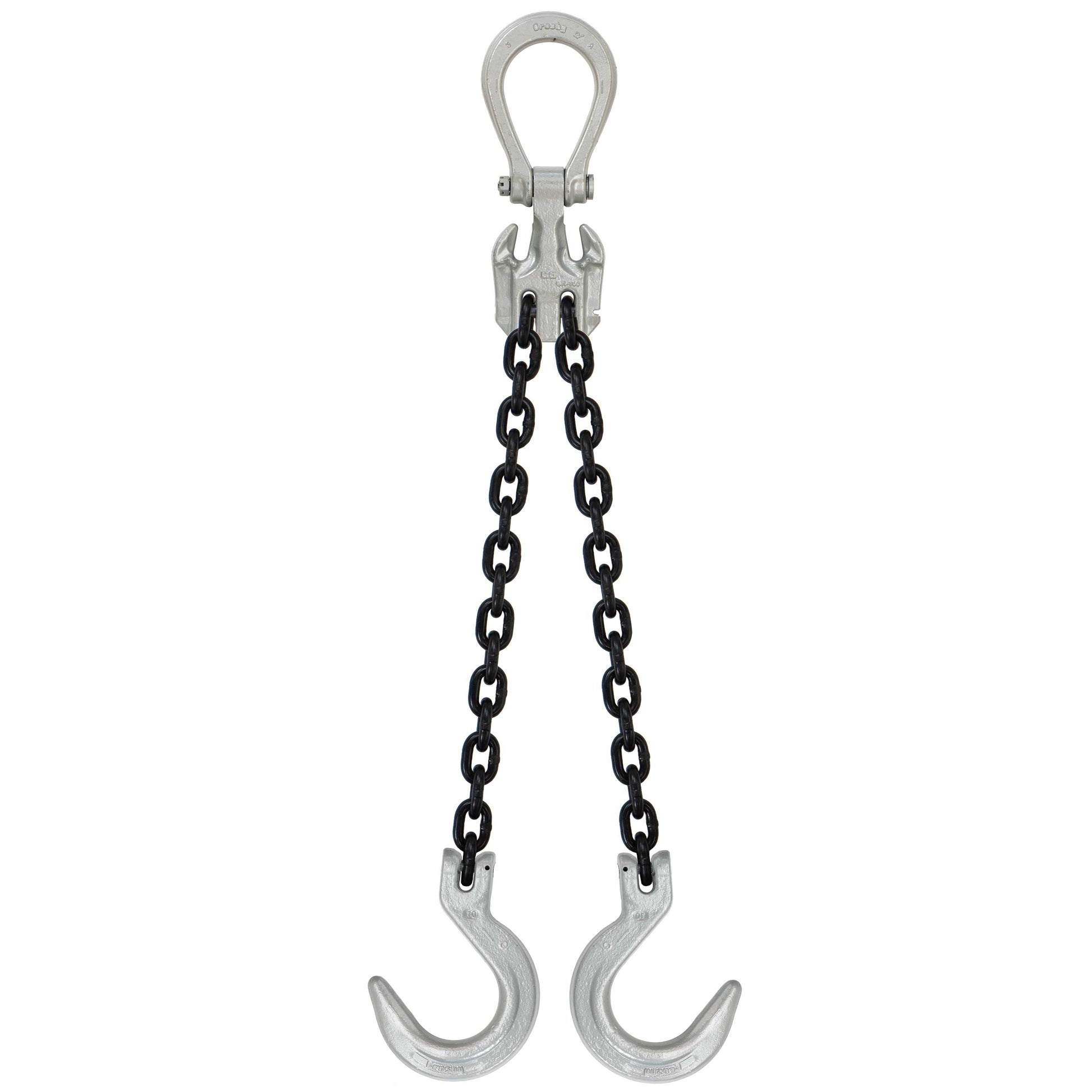 932 inch x 5 foot Domestic Adjustable 2 Leg Chain Sling w Crosby Foundry Hooks Grade 100 image 1 of 2