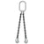 38 inch x 12 foot Domestic 2 Leg Chain Sling w Crosby Grab Hooks Grade 100 image 1 of 2