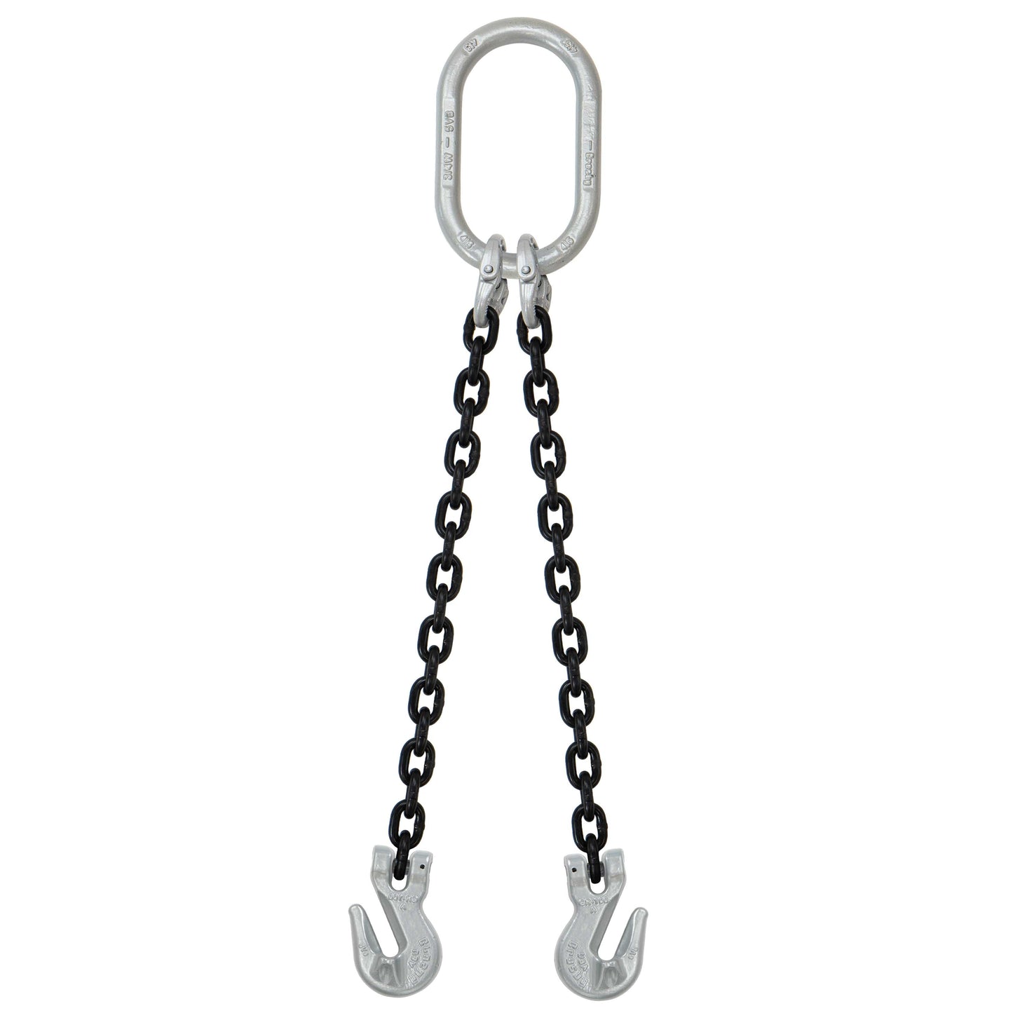 5/16" x 18' - Domestic 2 Leg Chain Sling w/ Crosby Grab Hooks - Grade 100
