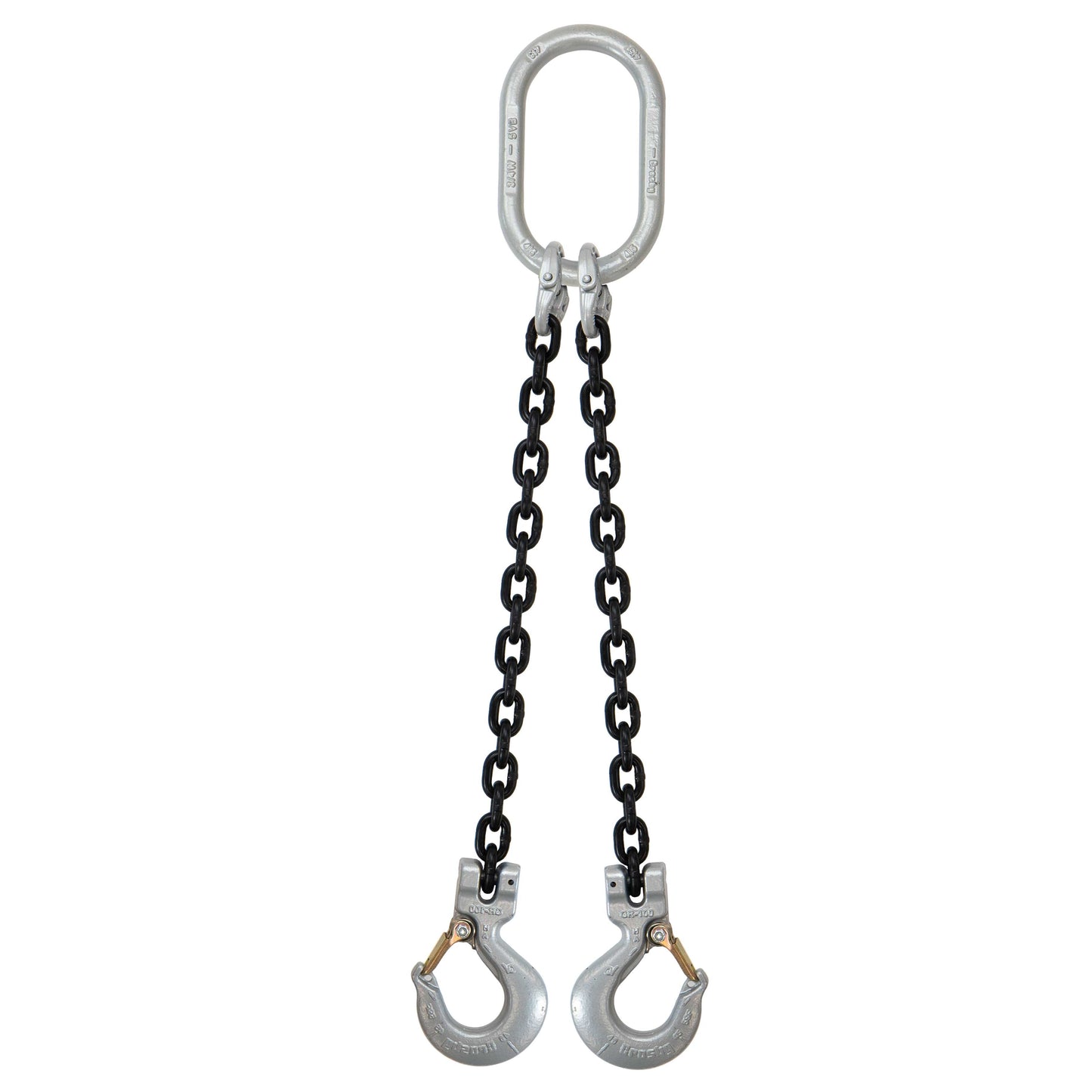 38 inch x 20 foot Domestic 2 Leg Chain Sling w Crosby Sling Hooks Grade 100 image 1 of 2