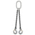 12 inch x 5 foot Domestic 2 Leg Chain Sling w Crosby Sling Hooks Grade 100 image 1 of 2
