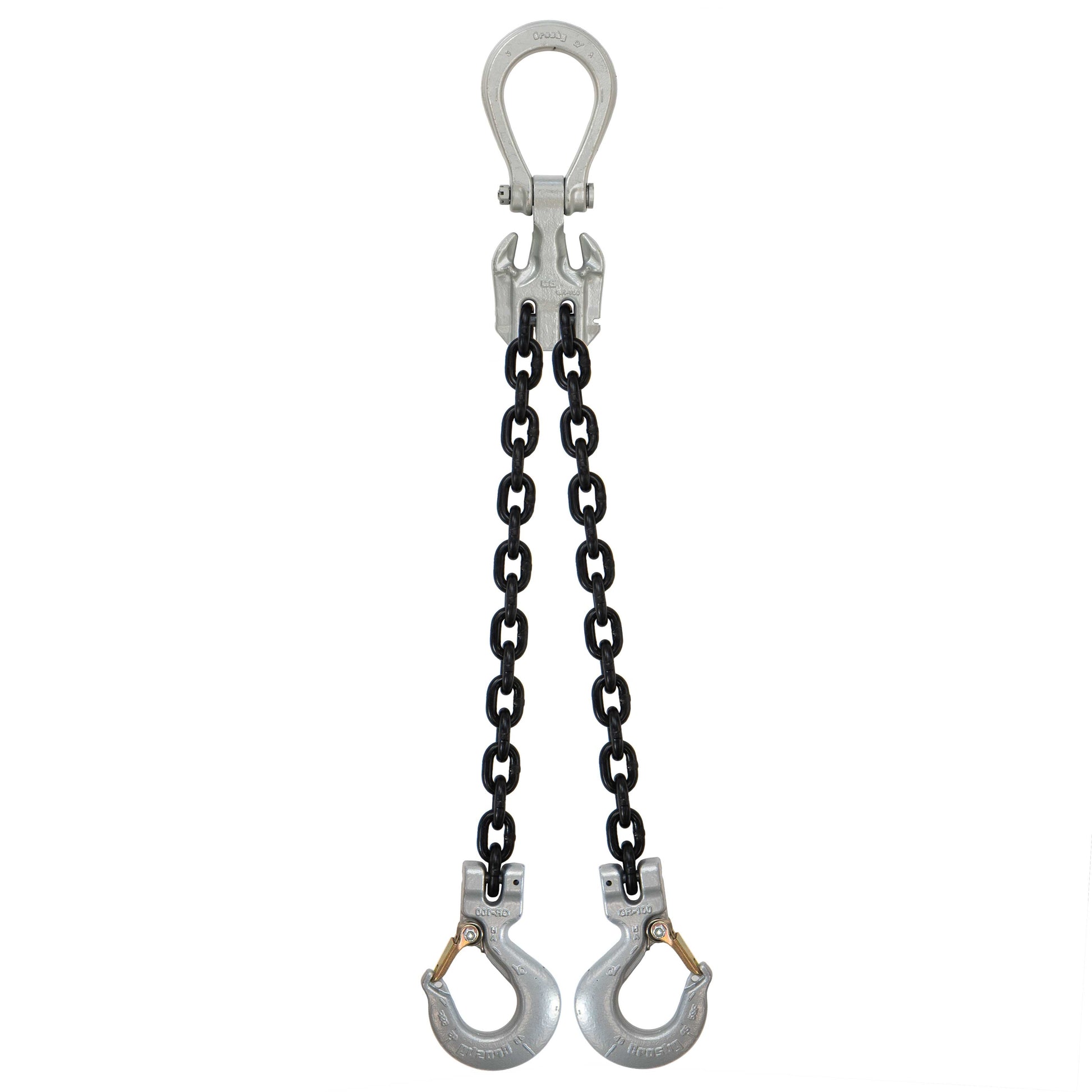 5/16 x 5' - Domestic Adjustable 2 Leg Chain Sling with Crosby Sling Hooks - Grade 100