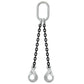 5/16" x 16' - Domestic 2 Leg Chain Sling w/ Crosby Self-Locking Hooks - Grade 100