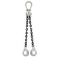 12 inch x 10 foot Domestic Adjustable 2 Leg Chain Sling w Crosby SelfLocking Hooks Grade 100 image 1 of 2