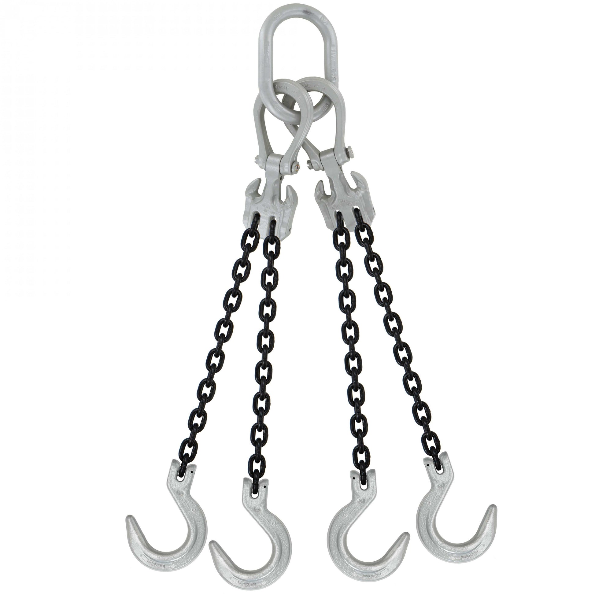 516 inch x 15 foot Domestic Adjustable 4 Leg Chain Sling w Crosby Foundry Hooks Grade 100 image 1 of 2
