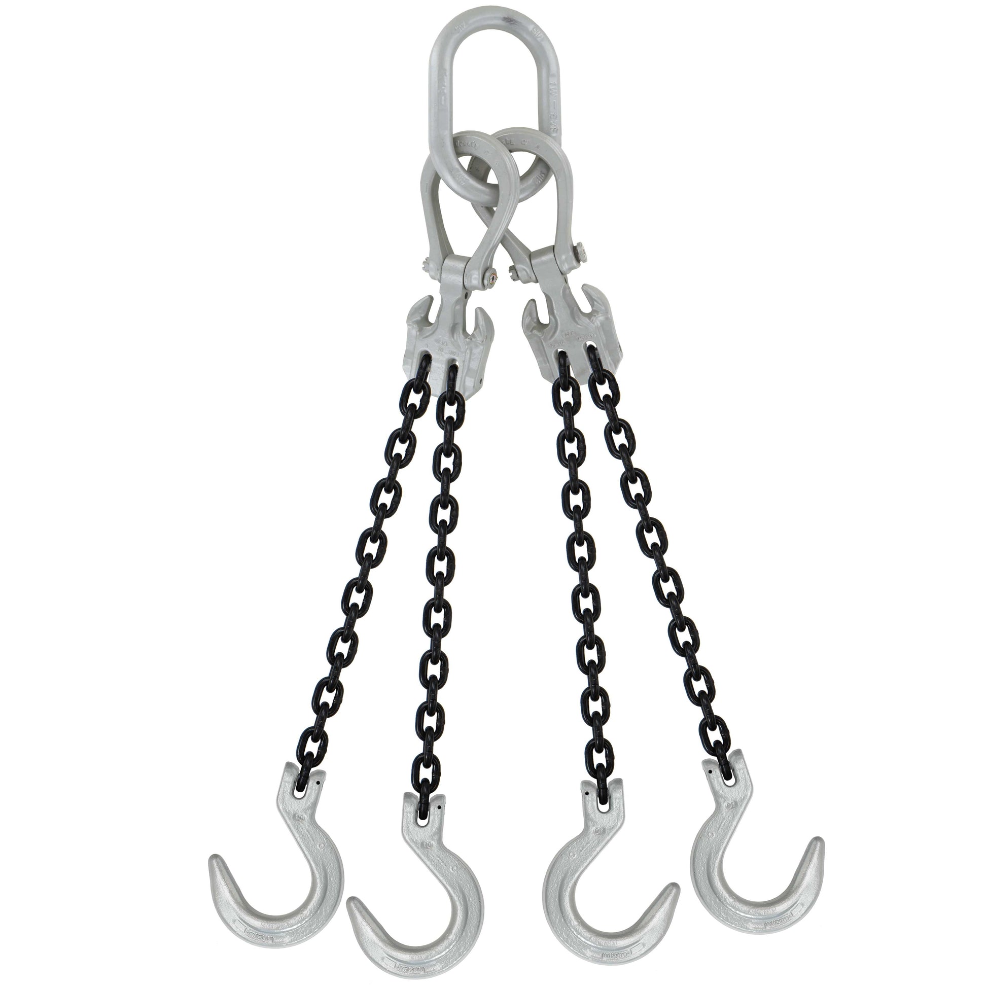 12 inch x 15 foot Domestic Adjustable 4 Leg Chain Sling w Crosby Foundry Hooks Grade 100 image 1 of 2