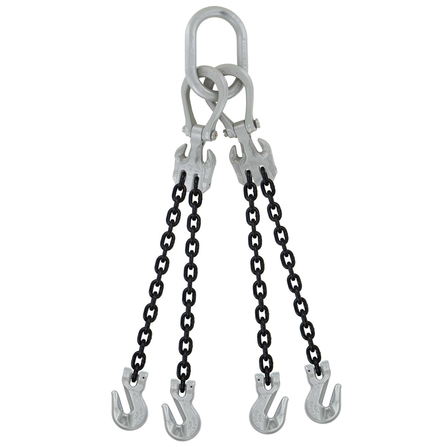 516 inch x 5 foot Domestic Adjustable 4 Leg Chain Sling w Crosby Grab Hooks Grade 100 image 1 of 2