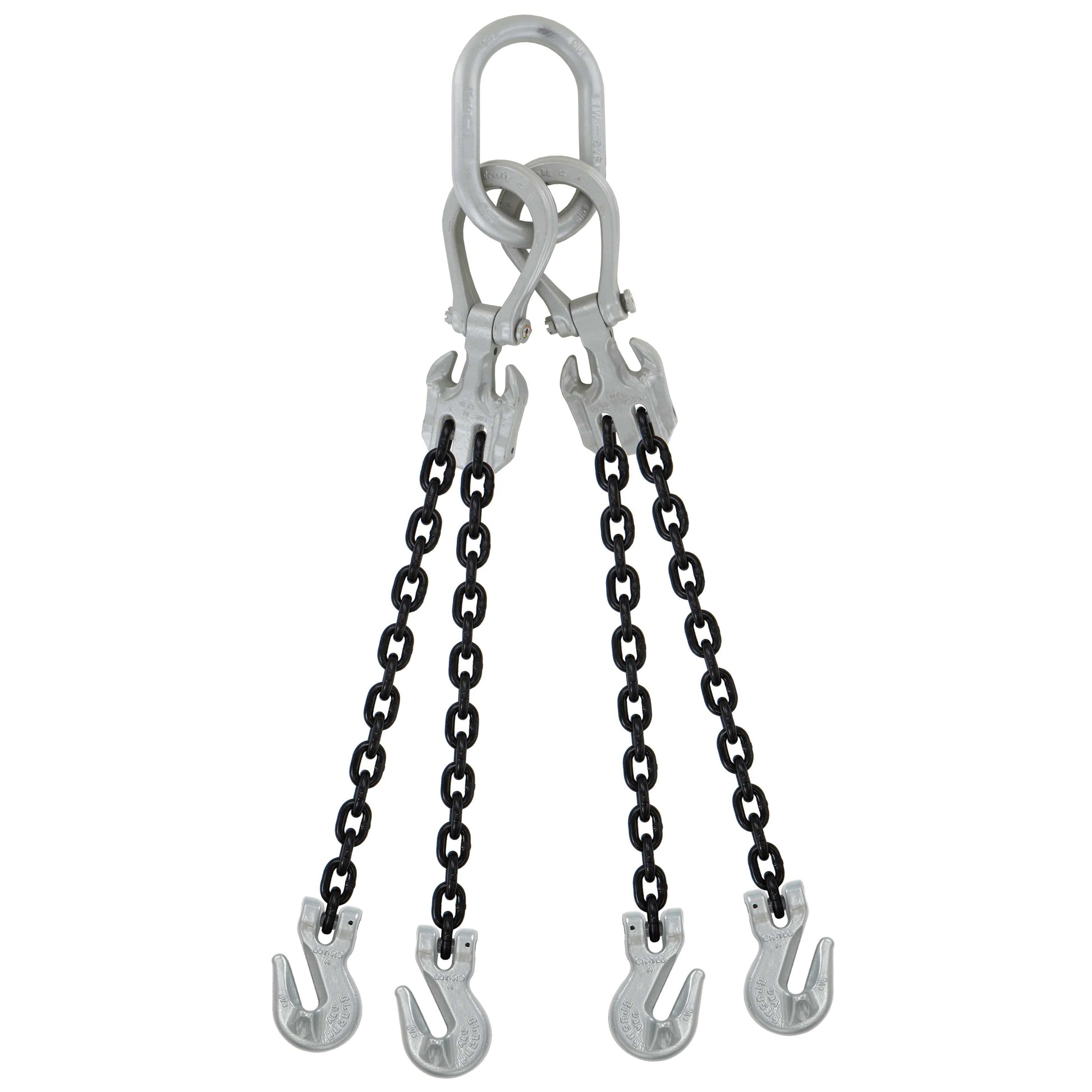 516 inch x 5 foot Domestic Adjustable 4 Leg Chain Sling w Crosby Grab Hooks Grade 100 image 1 of 2