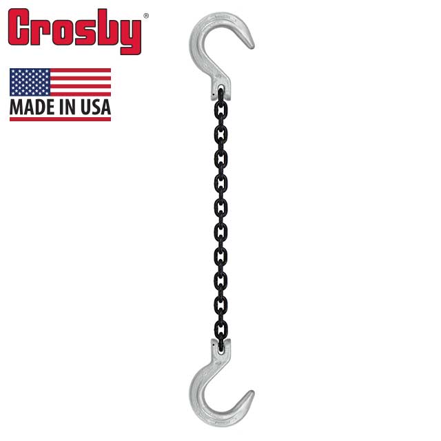 38 inch x 3 foot Domestic Single Leg Chain Sling w Crosby Foundry & Foundry Hooks Grade 100 image 2 of 2