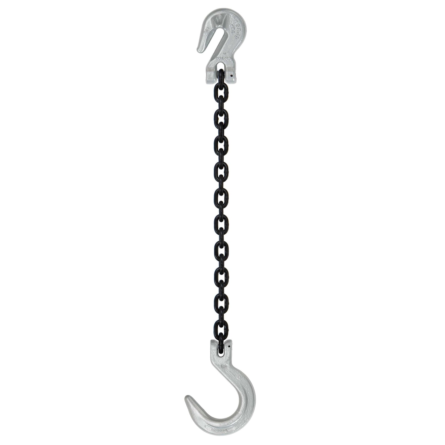 516 inch x 16 foot Domestic Single Leg Chain Sling w Crosby Grab & Foundry Hooks Grade 100 image 1 of 2