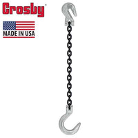12 inch x 3 foot Domestic Single Leg Chain Sling w Crosby Grab & Foundry Hooks Grade 100 image 2 of 2