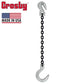 38 inch x 3 foot Domestic Single Leg Chain Sling w Crosby Grab & Foundry Hooks Grade 100 image 2 of 2