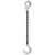 12 inch x 14 foot Domestic Single Leg Chain Sling w Crosby SelfLocking Foundry Hooks Grade 100 image 1 of 2