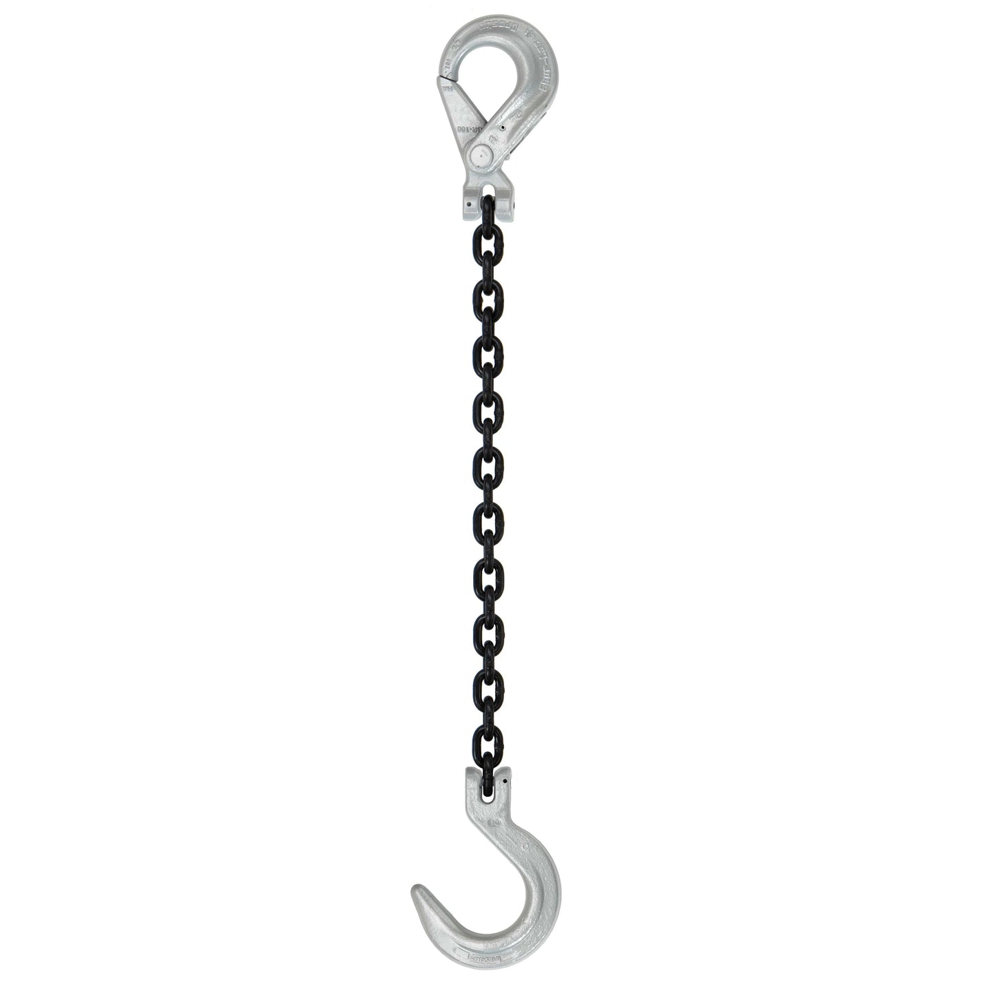 5/8" x 5' Domestic 1 Leg Chain Sling w/ Crosby SelfLocking & Foundry Hooks