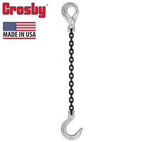 38 inch x 3 foot Domestic Single Leg Chain Sling w Crosby SelfLocking Foundry Hooks Grade 100 image 2 of 2