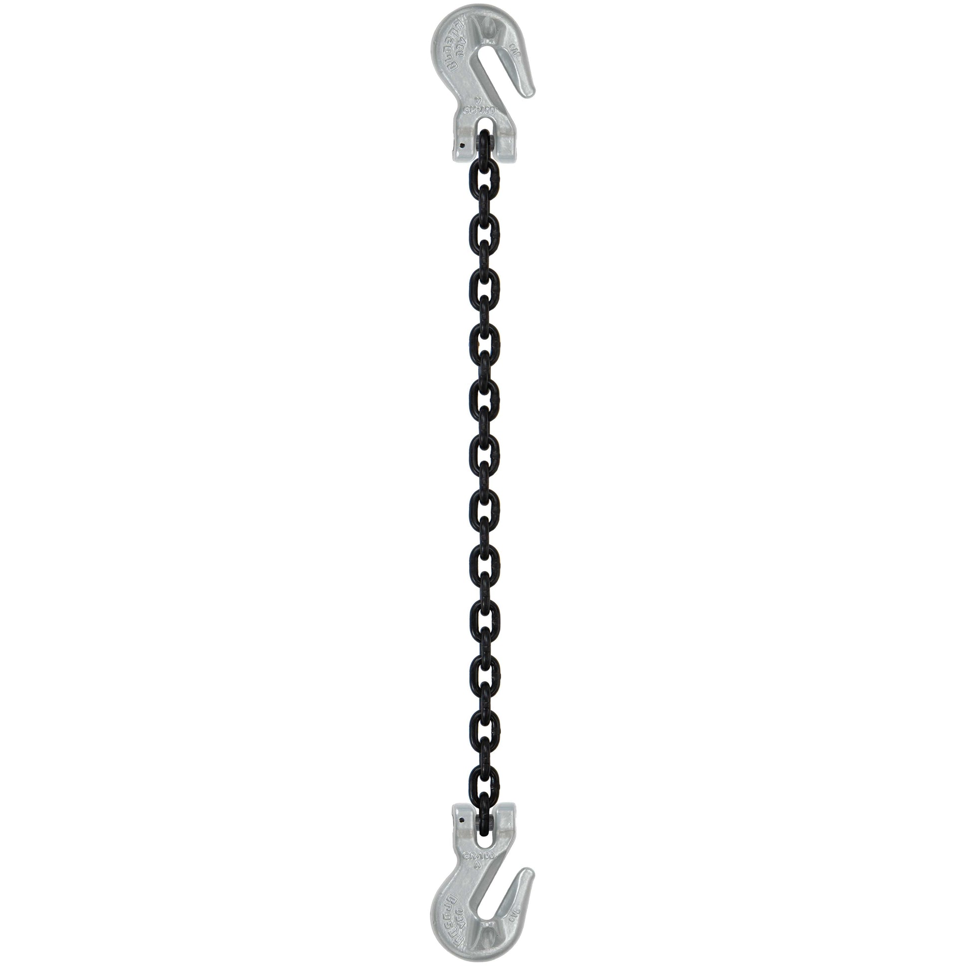932 inch x 18 foot Domestic Single Leg Chain Sling w Crosby Grab & Grab Hooks Grade 100 image 1 of 2