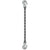 12 inch x 3 foot Domestic Single Leg Chain Sling w Crosby Grab & Grab Hooks Grade 100 image 1 of 2
