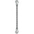 12 inch x 6 foot Domestic Single Leg Chain Sling w Crosby Grab & Grab Hooks Grade 100 image 1 of 2