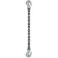 12 inch x 6 foot Domestic Single Leg Chain Sling w Crosby Grab & Grab Hooks Grade 100 image 1 of 2