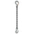 38 inch x 12 foot Domestic Single Leg Chain Sling w Crosby Grab & Sling Hooks Grade 100 image 1 of 2