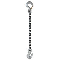 12 inch x 8 foot Domestic Single Leg Chain Sling w Crosby Grab & Sling Hooks Grade 100 image 1 of 2
