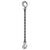 516 inch x 6 foot Domestic Single Leg Chain Sling w Crosby Grab & Sling Hooks Grade 100 image 1 of 2