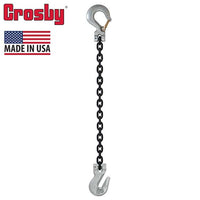 58 inch x 3 foot Domestic Single Leg Chain Sling w Crosby Grab & Sling Hooks Grade 100 image 2 of 2