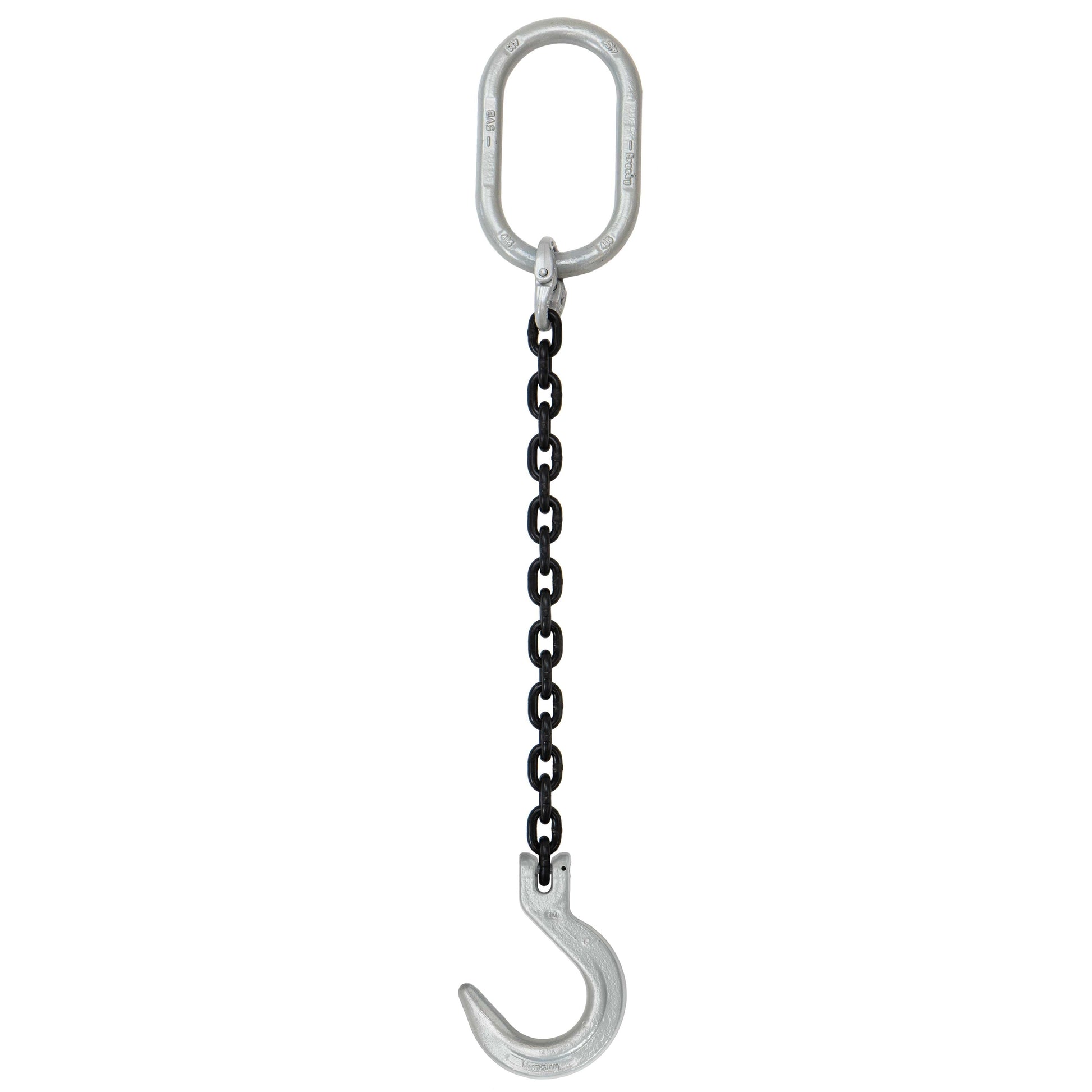 516 inch x 3 foot Domestic Single Leg Chain Sling w Crosby Foundry Hook Grade 100 image 1 of 2