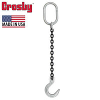12 inch x 3 foot Domestic Single Leg Chain Sling w Crosby Foundry Hook Grade 100 image 2 of 2