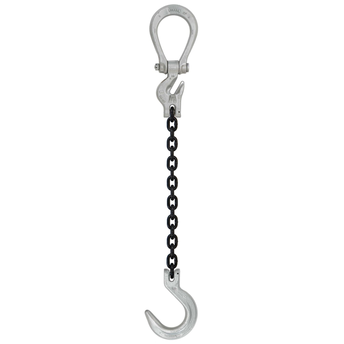 516 inch x 20 foot Domestic Adjustable Single Leg Chain Sling w Crosby Foundry Hook Grade 100 image 1 of 2