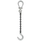 12 inch x 5 foot Domestic Adjustable Single Leg Chain Sling w Crosby Foundry Hook Grade 100 image 1 of 2