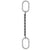 38 inch x 12 foot Domestic Single Leg Chain Sling w Crosby Oblong Master Links Grade 100 image 1 of 2