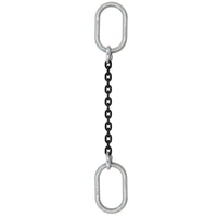 34 inch x 3 foot Crosby Single Leg Chain Sling w Oblong Master Links Grade 100 image 1 of 2