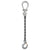 12 inch x 10 foot Domestic Adjustable Single Leg Chain Sling w Crosby Sling Hook Grade 100 image 1 of 2