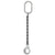 38 inch x 6 foot Domestic Single Leg Chain Sling w Crosby SelfLocking Hook Grade 100 image 1 of 2