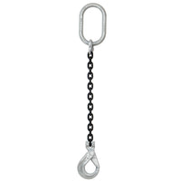 12 inch x 6 foot Domestic Single Leg Chain Sling w Crosby SelfLocking Hook Grade 100 image 1 of 2
