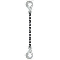 12 inch x 6 foot Domestic Single Leg Chain Sling w Crosby SelfLocking & SelfLocking Hooks Grade 100 image 1 of 2