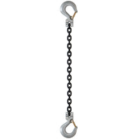 12 inch x 8 foot Domestic Single Leg Chain Sling w Crosby Sling & Sling Hooks Grade 100 image 1 of 2