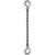 12 inch x 4 foot Domestic Single Leg Chain Sling w Crosby Sling & Sling Hooks Grade 100 image 1 of 2