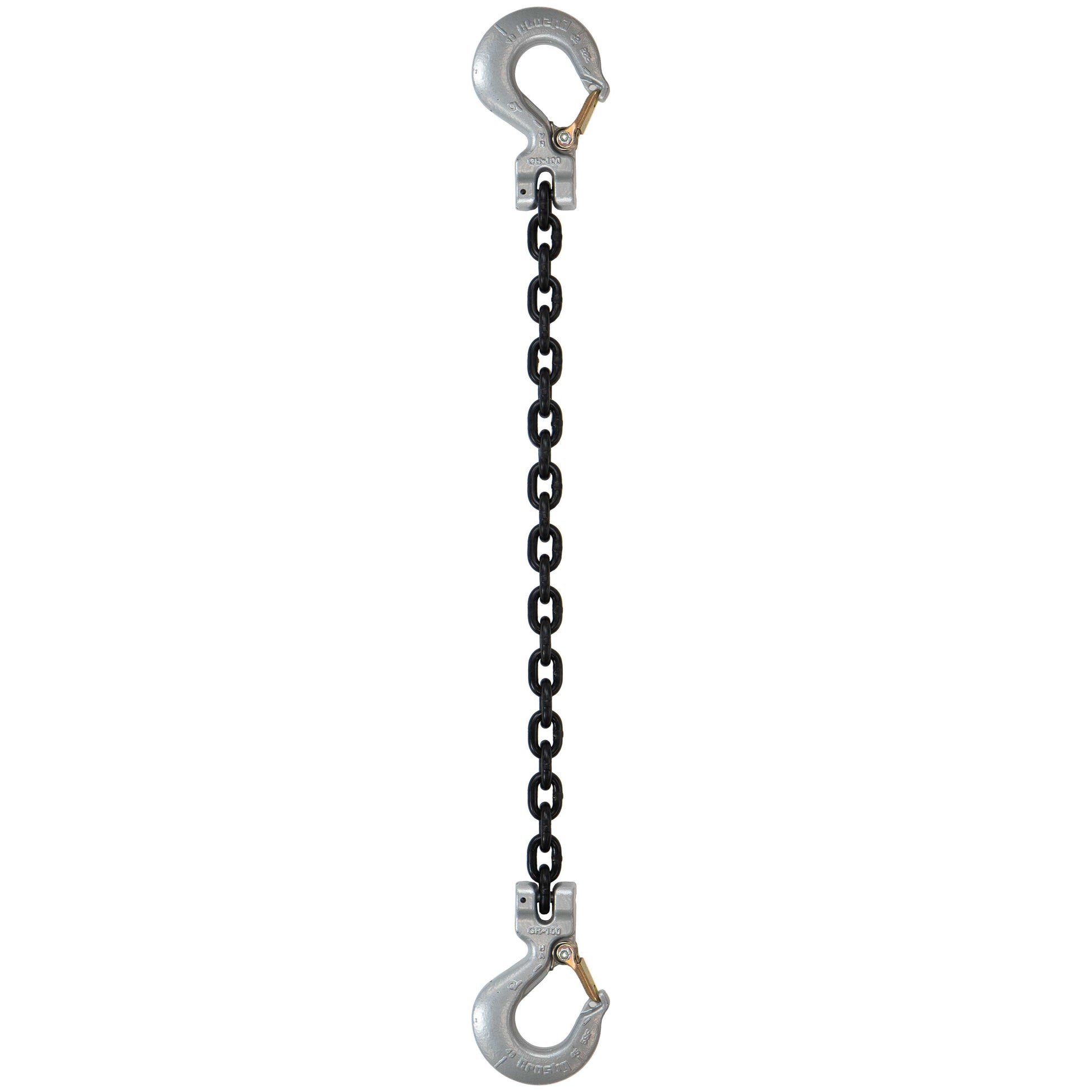 38 inch x 12 foot Domestic Single Leg Chain Sling w Crosby Sling & Sling Hooks Grade 100 image 1 of 2